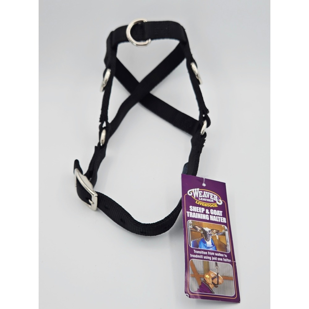 Weaver Leather Livestock Sheep Goat Training Halter Black Medium 35-7131-BK